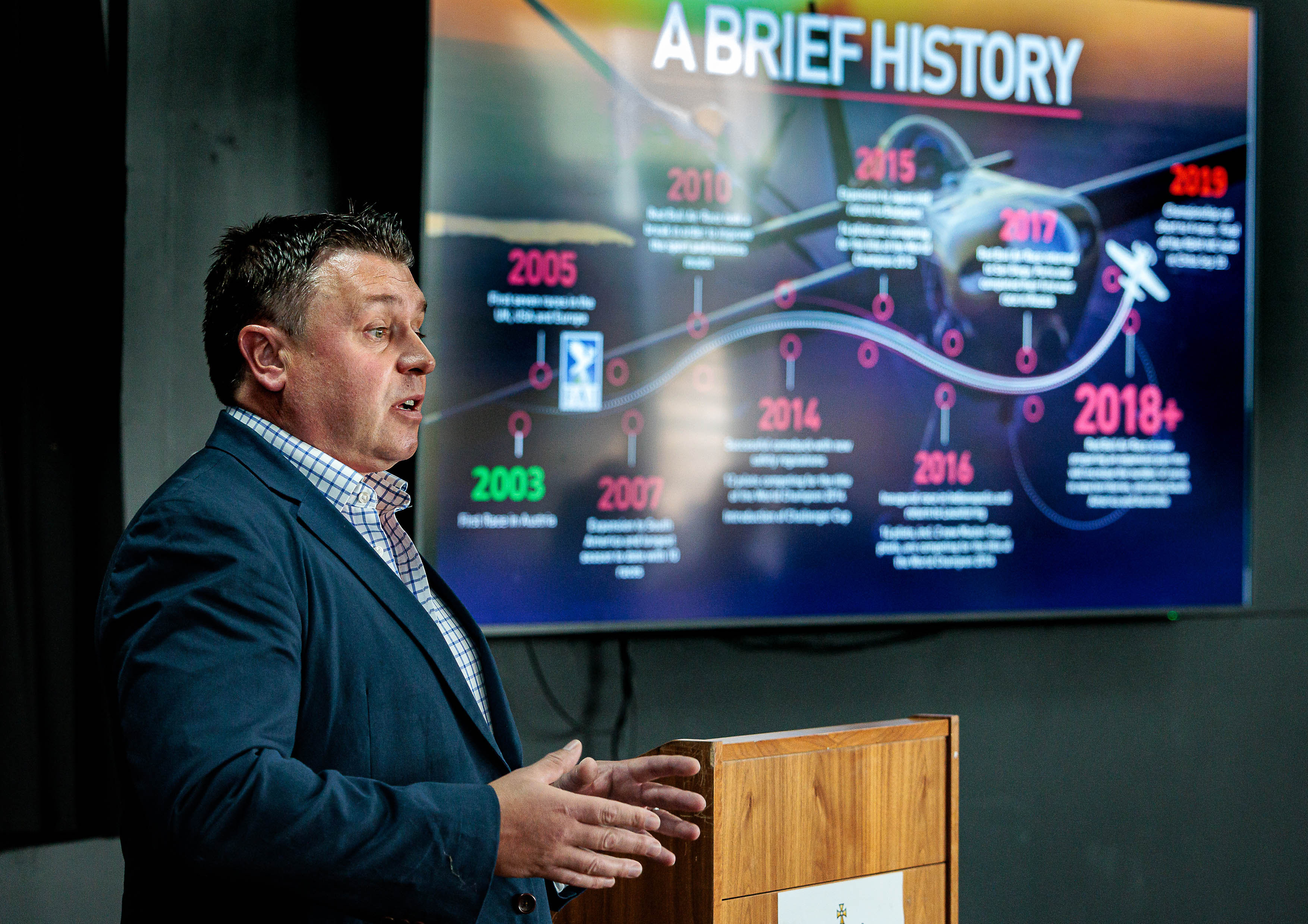 Photo: Dr Stuart Gilmartin, former Head of Aviation and Sport at Red Bull, presented a talk on human factors and Air Safety